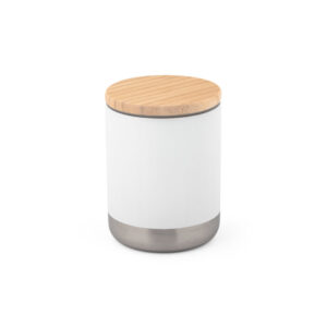 Copo térmico personalizado 370ml aço inox branco