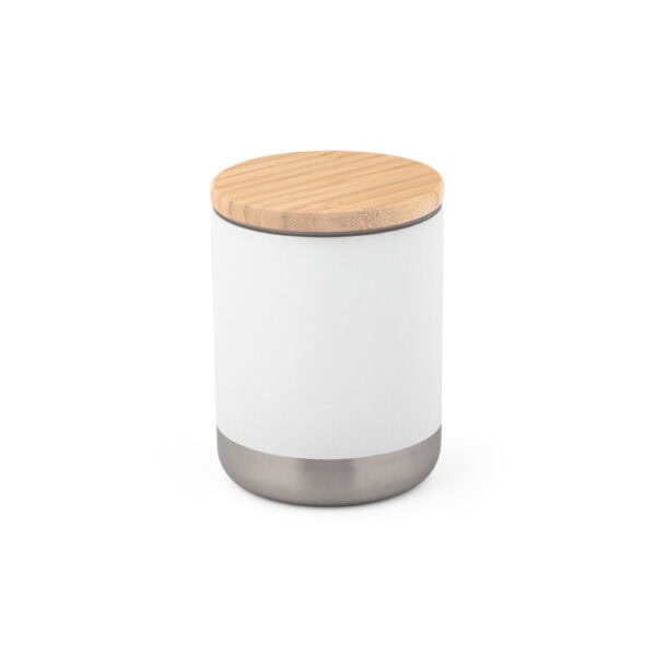 Copo térmico personalizado 370ml aço inox branco