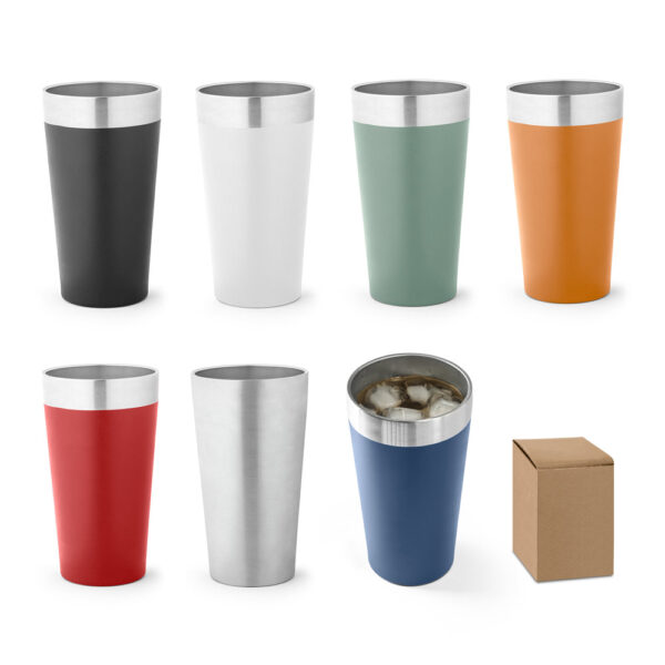 Copo inox 540ml com logo empresa gravação laser