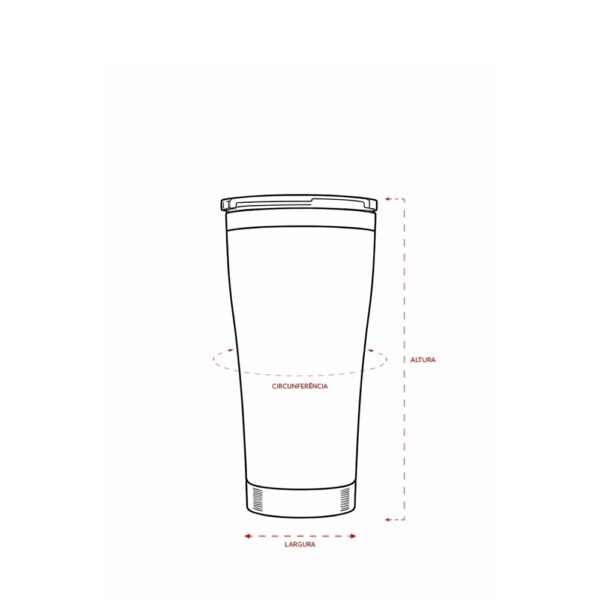 Detalhe bocal copo térmico gravado corporativo 550ml