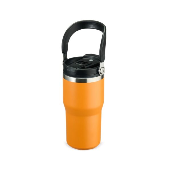 Brinde corporativo copo térmico laranja personalizado