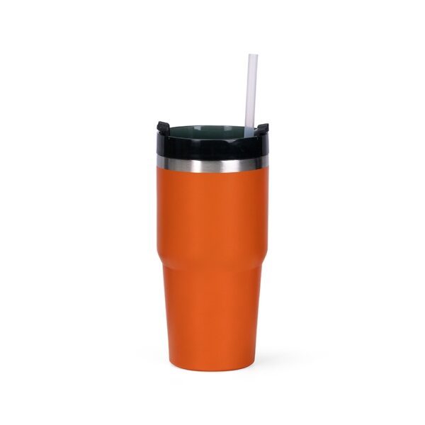 Brinde corporativo copo térmico laranja 600ml
