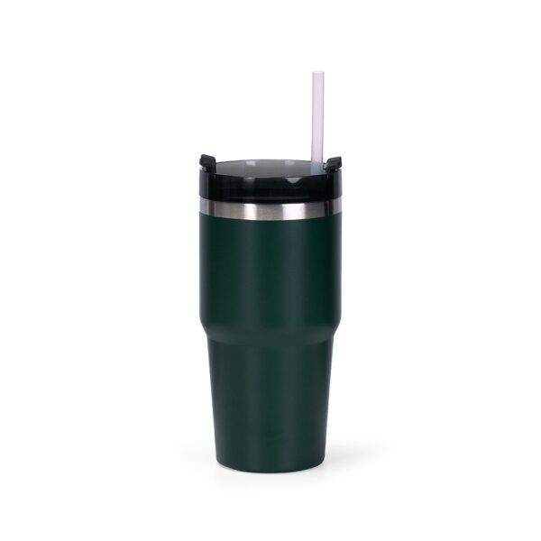 Copo térmico personalizado 600ml verde com logo