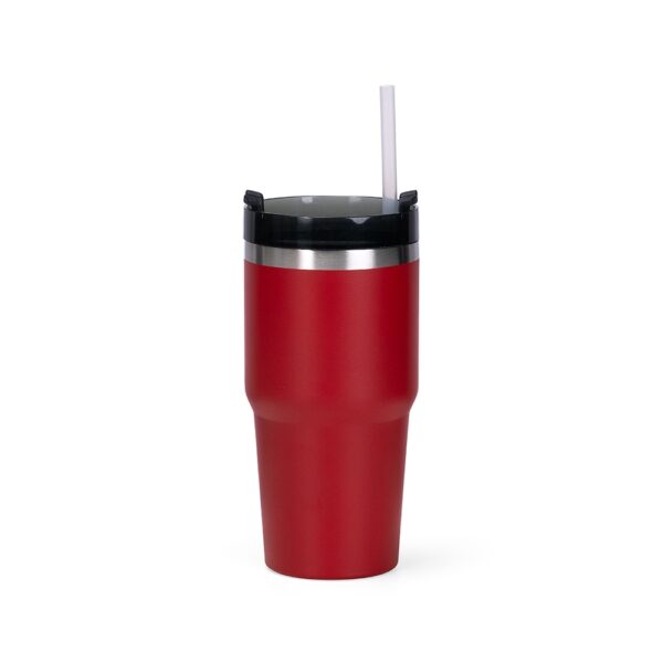 Copo térmico vermelho personalizado gravação laser