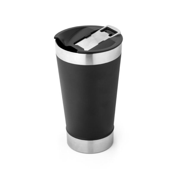 Copo inox preto personalizado com logo para empresas