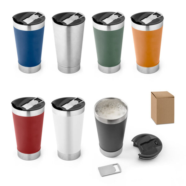 Copo inox 630ml com logo empresarial gravação laser