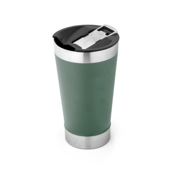 Copo inox verde personalizado brinde corporativo logo