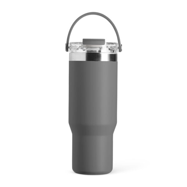 Copo térmico cinza 900ml com logomarca corporativo silk