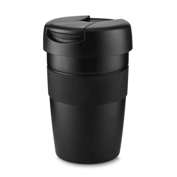 Brinde corporativo copo térmico preto com logo empresa