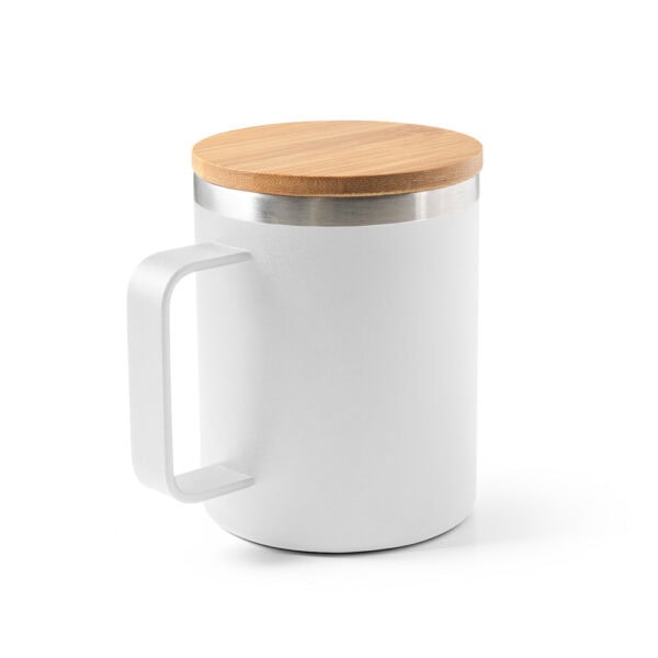 Copo térmico personalizado reciclado branco 420ml inox