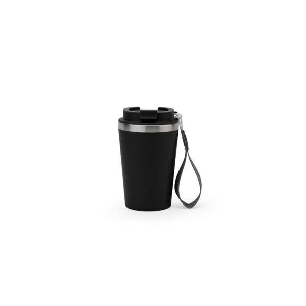 Copo térmico preto personalizado com logo corporativo