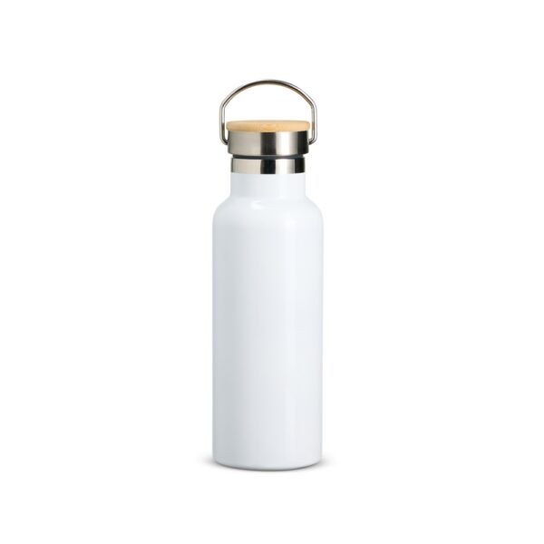 Garrafa térmica corporativa personalizada cores branco e preto