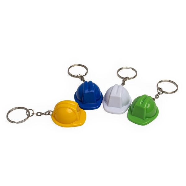 Chaveiro personalizado capacete EPI branco corporativo