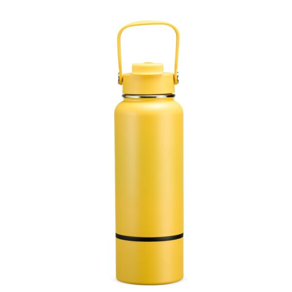 Garrafa 800ml cinza com gravação laser para empresa