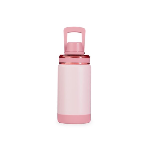 Brinde corporativo garrafa térmica rosa 400ml laser