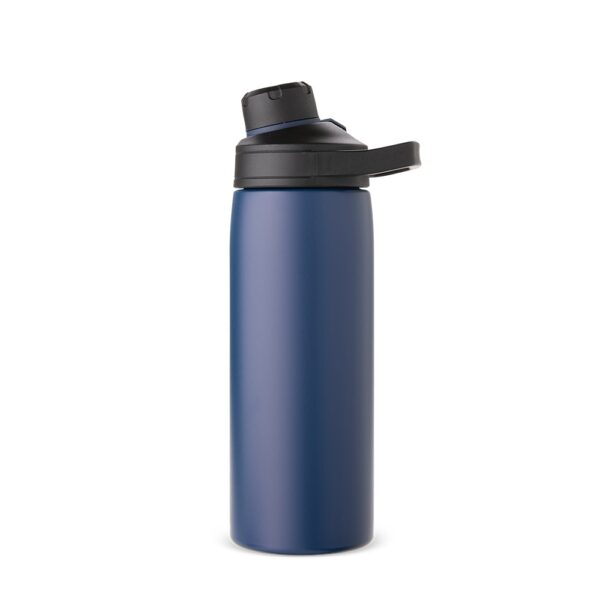 Garrafa térmica com logomarca 600ml azul para brindes