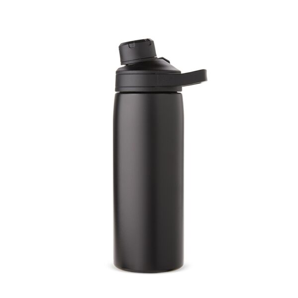 Garrafa térmica corporativa 600ml preta gravação laser