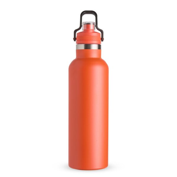 Garrafa térmica laranja personalizada logo corporativo