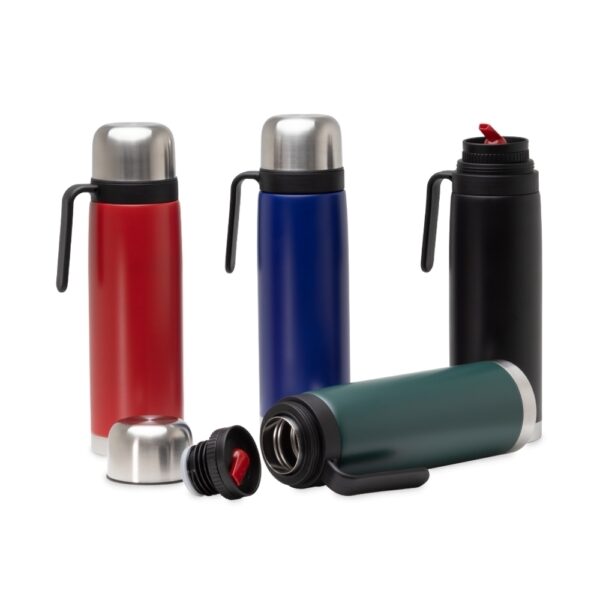 Detalhe gravação laser garrafa térmica inox 900ml