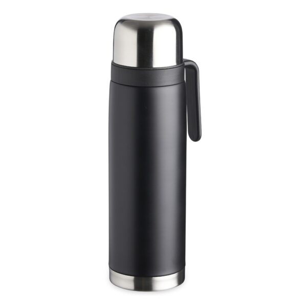 Garrafa térmica corporativa inox preta gravação laser