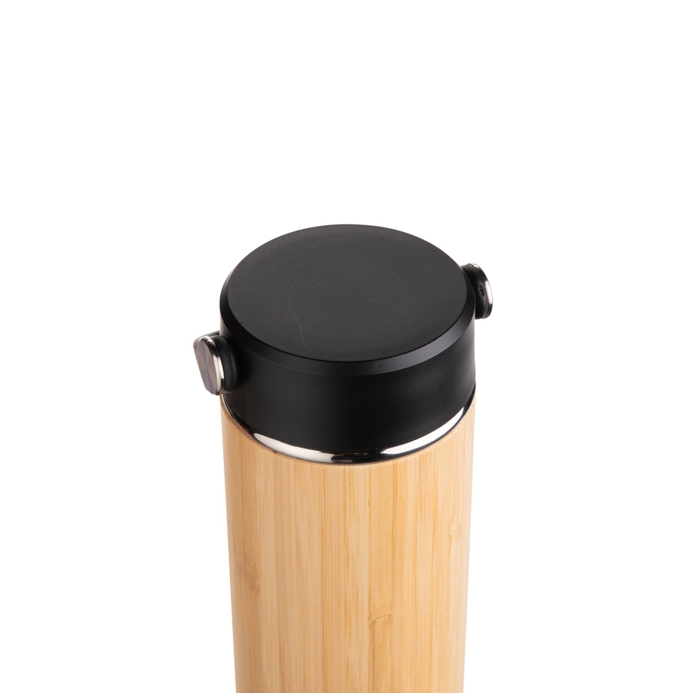 - Huble Brindes Corporativos Garrafa Térmica Personalizada Bambu 400ml - Imagem 5