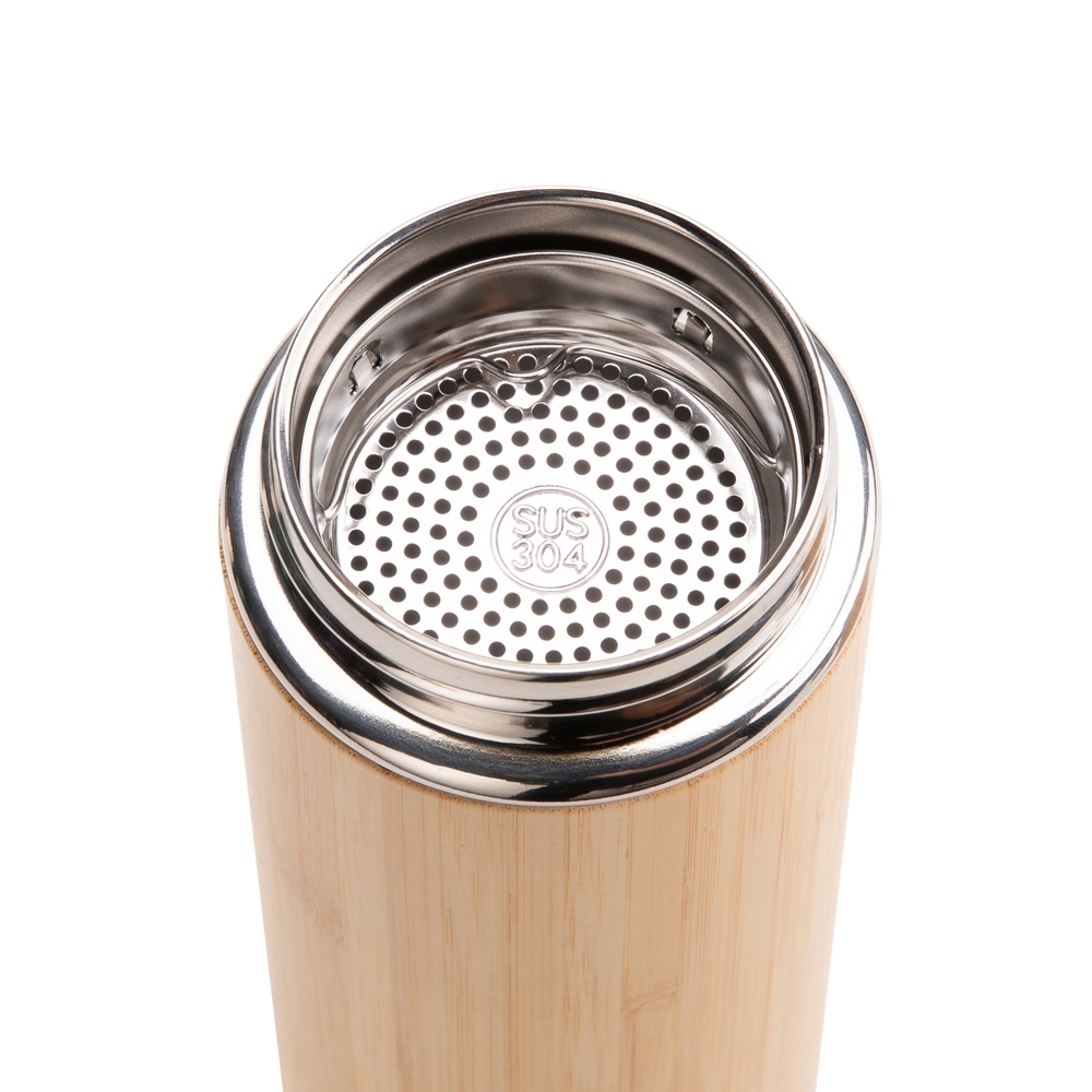 - Huble Brindes Corporativos Garrafa Térmica Personalizada Bambu 400ml - Imagem 6