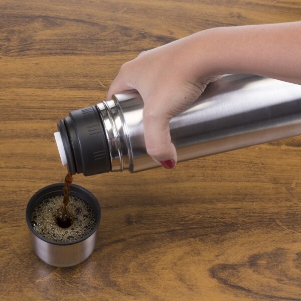 Brinde corporativo garrafa térmica inox 1L com capa personalizada