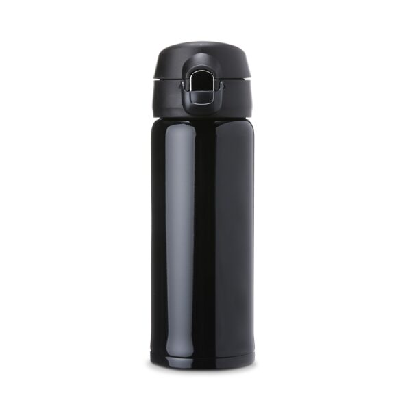 Garrafa térmica corporativa inox 400ml preta para brindes empresariais