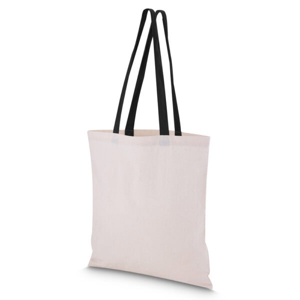 Ecobag Personalizada Algodão Alça Colorida 140g/m² 42x38cm Preto