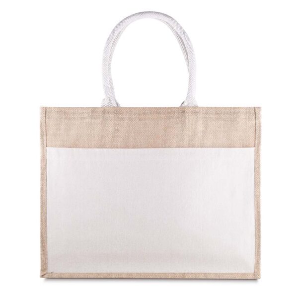 Ecobag Personalizada Algodão e Juta com Bolso 220g/m² 35x45cm Foto