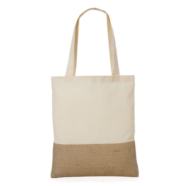 Ecobag Personalizada Algodão e Juta 67x40cm Bege