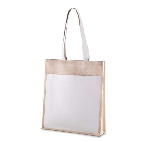 Ecobag Personalizada Algodão e Juta com Bolso 360g/m² 41x35cm Cru