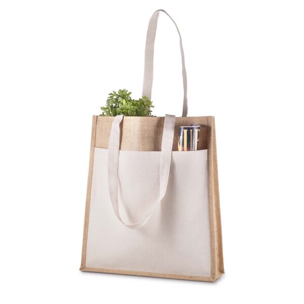 Ecobag Personalizada Algodão e Juta com Bolso 360g/m² 41x35cm Foto