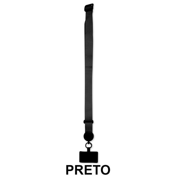 Acessórios para Celular Personalizados Cordão Poliéster PRETO