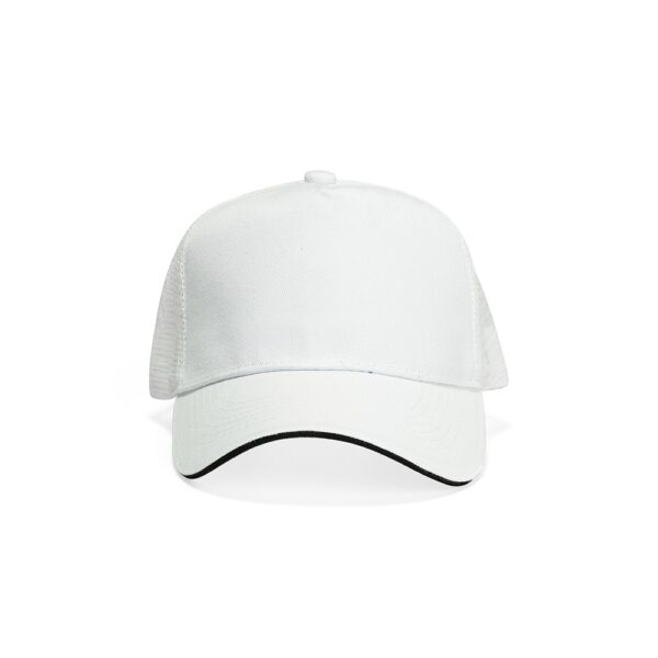 Boné Personalizado Poliéster Aba Curva Com Tela BRANCO