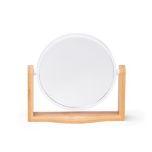 Brinde Feminino Espelho Mesa Bambu BRANCO