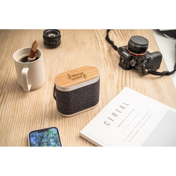 Caixa de Som Personalizado Reciclado Bambu - Foto 5