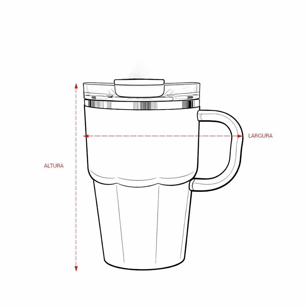 - Huble Brindes Corporativos Caneca Personalizada Parede Dupla 550ml - Detalhe 6