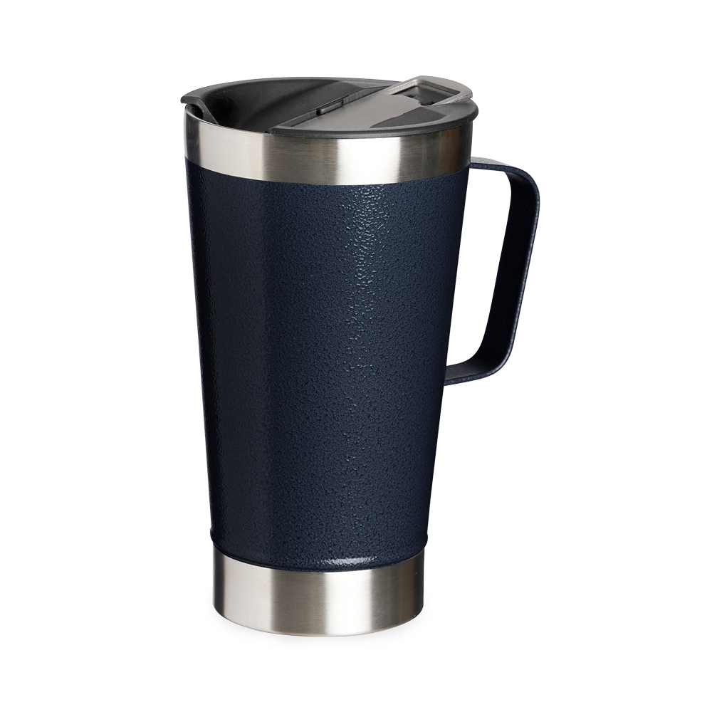 - Huble Brindes Corporativos Caneca Térmica Personalizada 500ml *Textura C/ Abridor AZUL