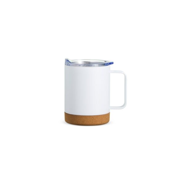 Caneca Térmica Personalizada Com Cortiça De 400ml BRANCO