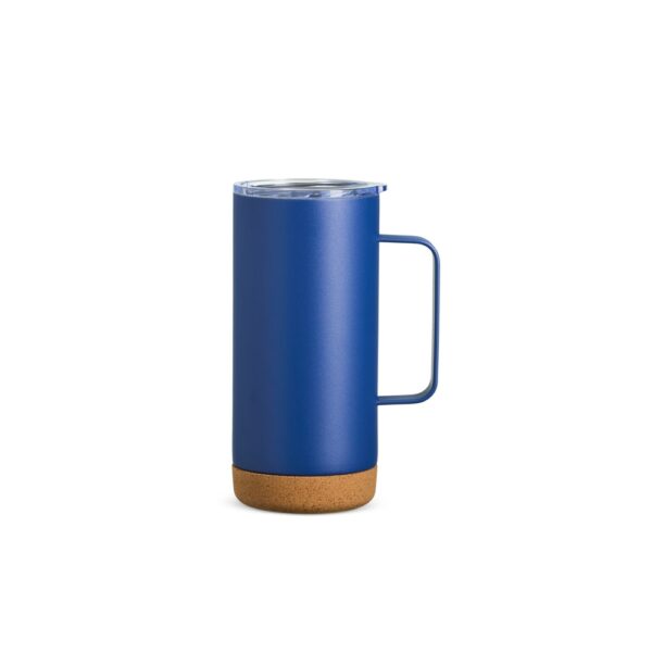 Caneca Térmica Personalizada Com Cortiça De 500ml AZUL