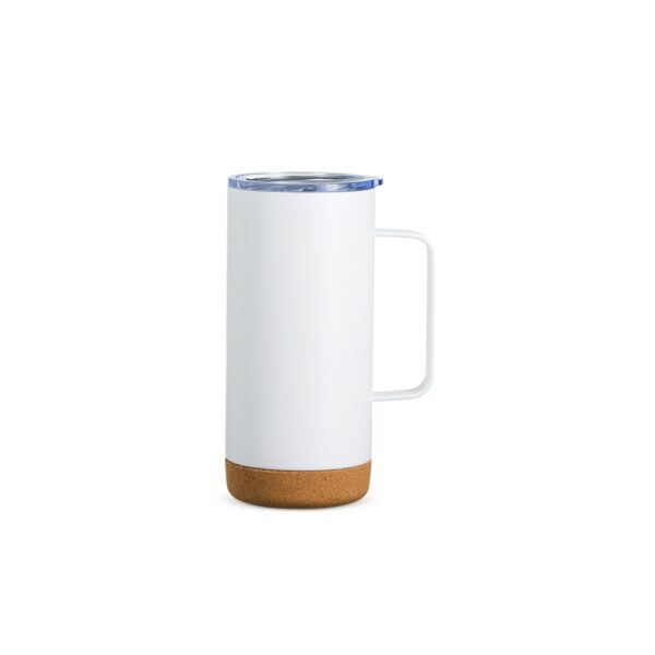 Caneca Térmica Personalizada Com Cortiça De 500ml BRANCO