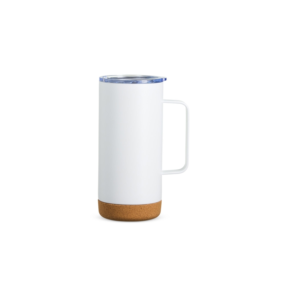 - Huble Brindes Corporativos Caneca Térmica Personalizada Com Cortiça De 500ml BRANCO