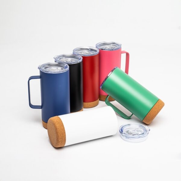 Caneca Térmica Personalizada Com Cortiça De 500ml - Detalhe 1