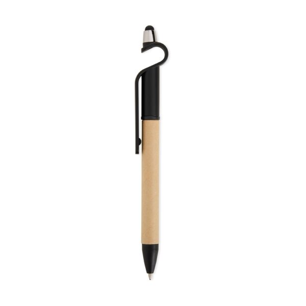Caneta Ecológica Personalizada Touch Com Suporte PRETO