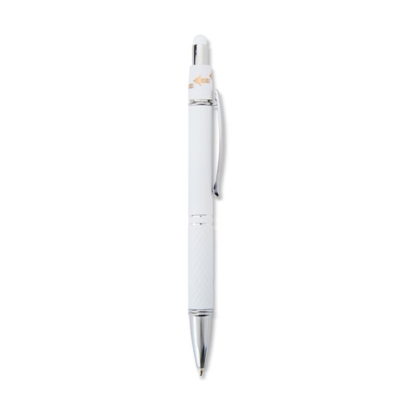 Caneta Metal Personalizada Touch Antiestresse BRANCO