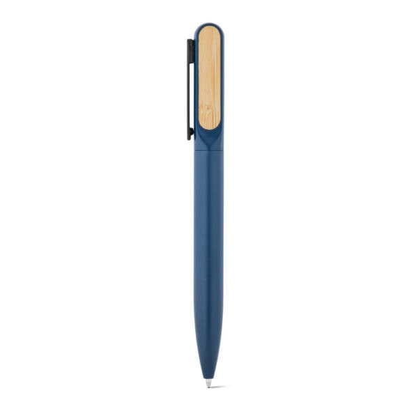 Caneta Metal Personalizado Reciclado Bambu Azul marinho