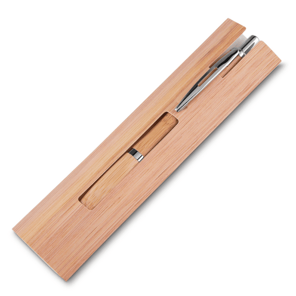 Caneta Personalizada Bambu - Foto 3