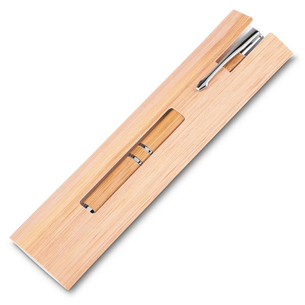 Caneta Personalizada Bambu - Foto 3