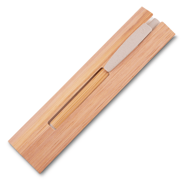 Caneta Personalizada Bambu - Foto 4